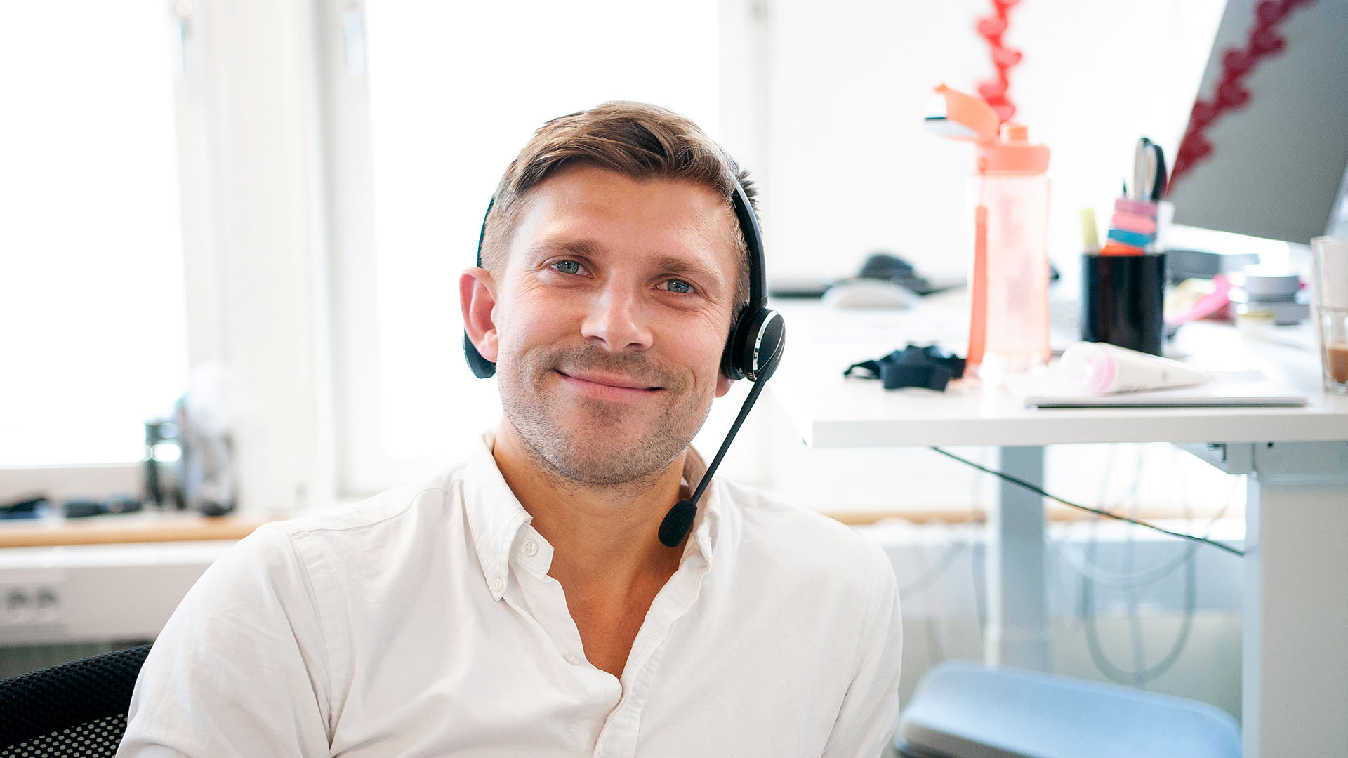 Happy man with headphones