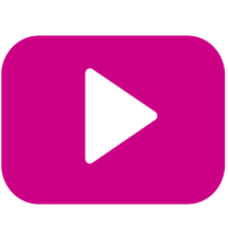 Rosa ikon som visualiserar YouTube