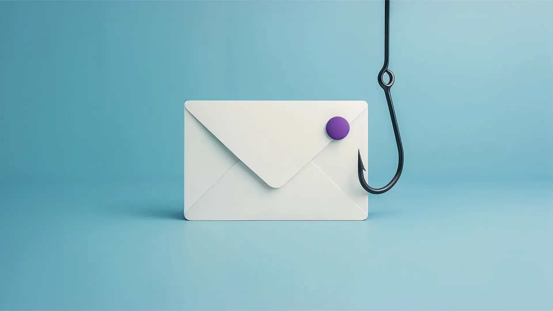 Symbolisk bild av spear-phishing – kuvert på en fiskekrok.