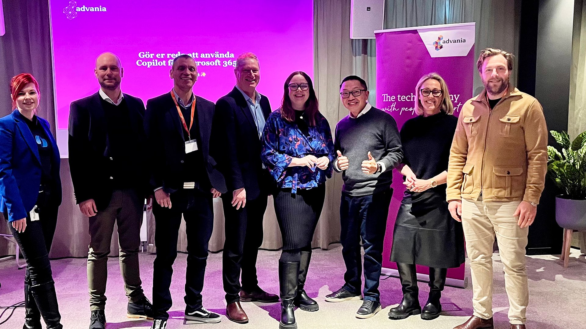 Advanias medarbetare och externa gäster på Copilot-event hos Microsoft